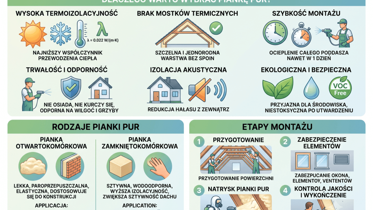 ocieplenie poddasza pianką PUR