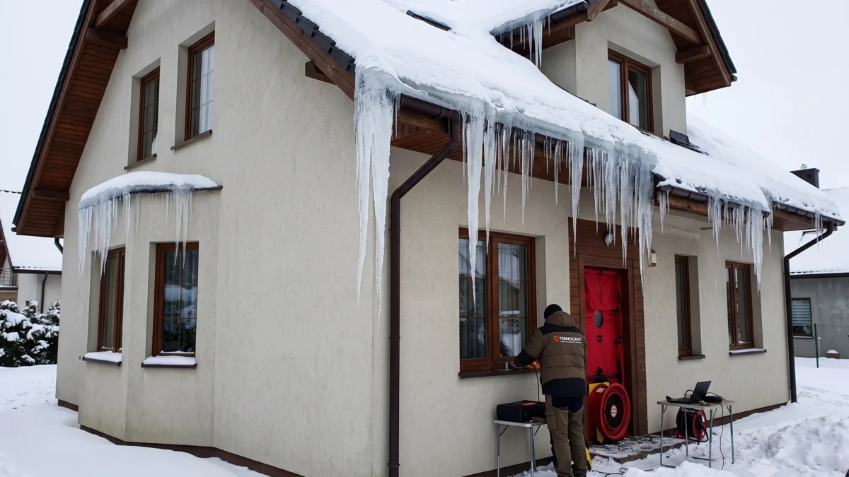 Sople i nawisy z dachu - slabe ocieplenie domu