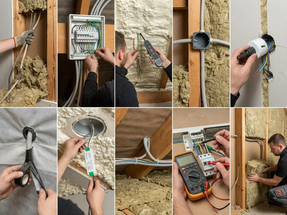 Przeróbki elektryki w zaizolowanym poddaszu